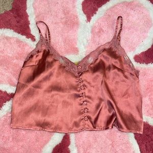 Urban outfitters cropped silk tank top